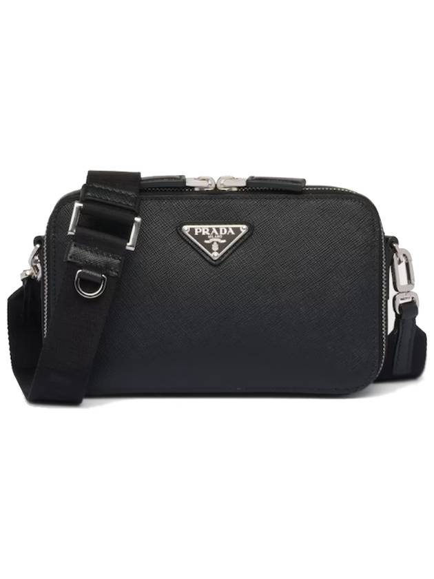 Brique Saffiano Leather Cross Bag Black - PRADA - BALAAN 2