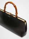 Goji Bamboo Top Handle Calf Leather Tote Bag Black - JIL SANDER - BALAAN 5