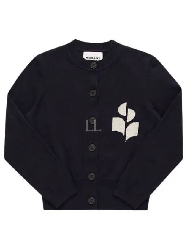 Men's Logo Intarsia Cardigan Navy - ISABEL MARANT - BALAAN 2