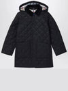 Kids Corduroy Collar Diamond Hooded Quilted Jacket Black - BURBERRY - BALAAN 2