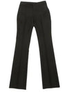 Striped Wool Flare Slacks Black - CELINE - BALAAN 2