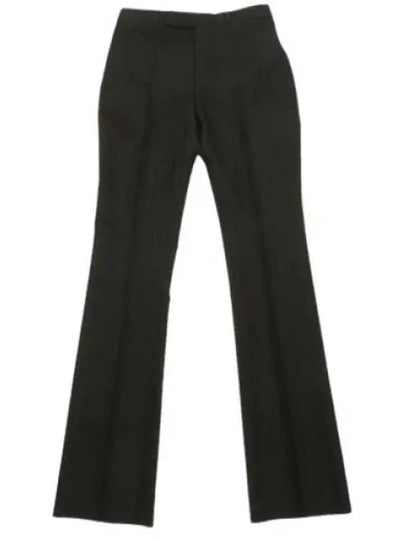 Striped Wool Flare Slacks Black - CELINE - BALAAN 2