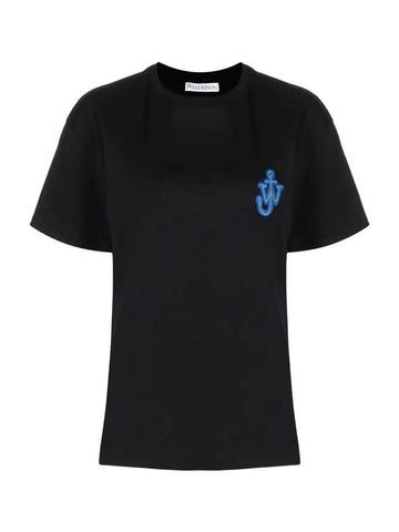 Anchor Patch Cotton Short Sleeve T-Shirt  Black - JW ANDERSON - BALAAN 1