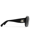 Logo Rectangle Framed Sunglasses Black - CHANEL - BALAAN 3