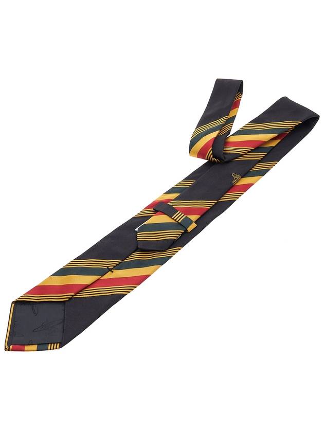 Classic Striped Silk Tie Black - VIVIENNE WESTWOOD - BALAAN 5