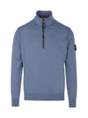 Wappen Patch Half Zip Up Sweatshirt Blue - STONE ISLAND - BALAAN 3