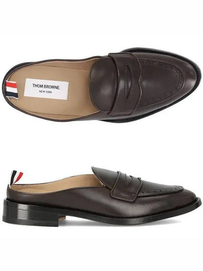 Varsity Penny Grain Leather Loafers Brown - THOM BROWNE - BALAAN 2