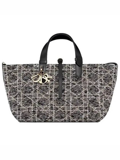 Toujours Cannage Motif Tweed Medium Tote Bag Black - DIOR - BALAAN 2