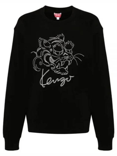 Star Tiger Embroidery Crew Neck Sweatshirt Black - KENZO - BALAAN 2