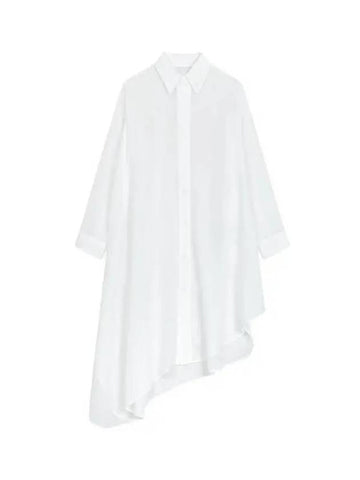 Yohji Yamamoto FEMME Uncut Length Lyocell Shirt Dress White - YOHJI YAMAMOTO - BALAAN 1