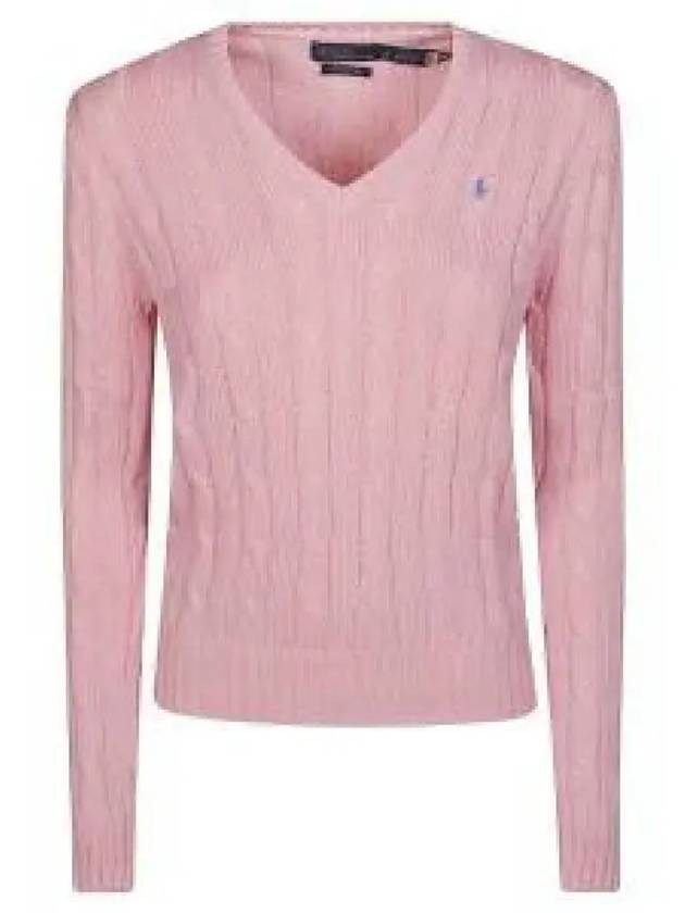 Women's Embroidered Logo Knit Top Pink - POLO RALPH LAUREN - BALAAN 2