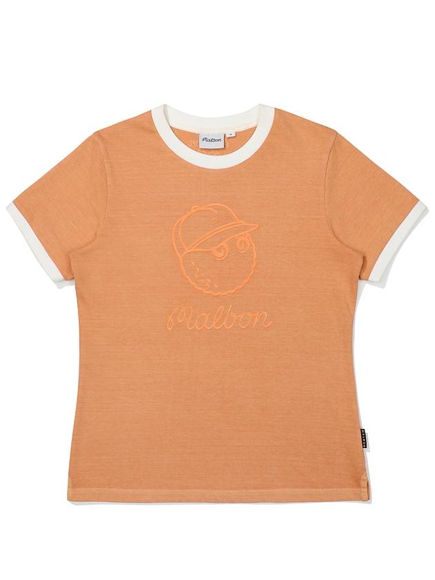 Pigment Dying Round T-Shirt ORANGE WOMAN M3322PRS11ORG - MALBON GOLF - BALAAN 2