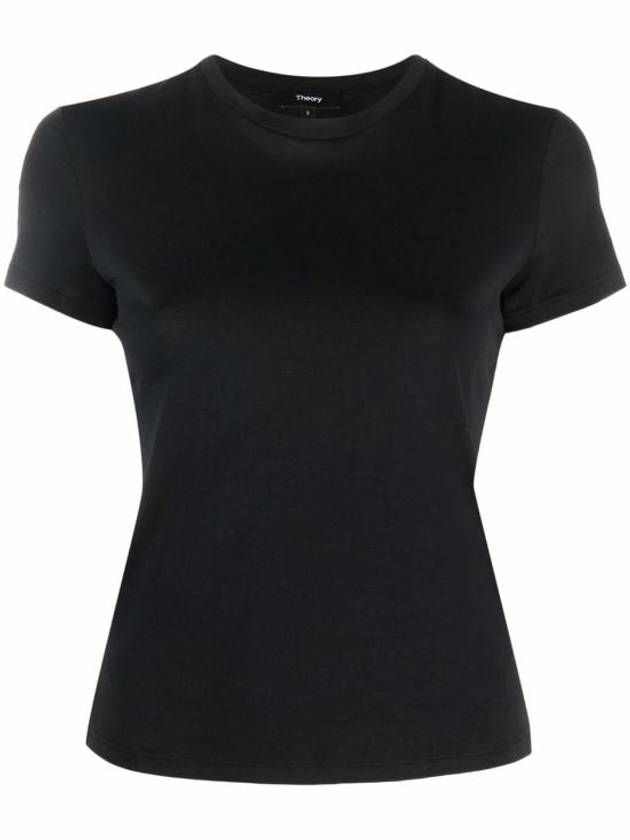 Women's Tiny Cotton Short Sleeve T-Shirt Black - THEORY - BALAAN 2