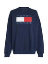 Flag oversized fit sweatshirt dark knight navy - TOMMY HILFIGER - BALAAN 2