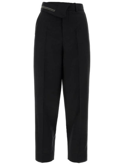 Mohair Wool Carrot Fit Straight Pants Black - FENDI - BALAAN 2