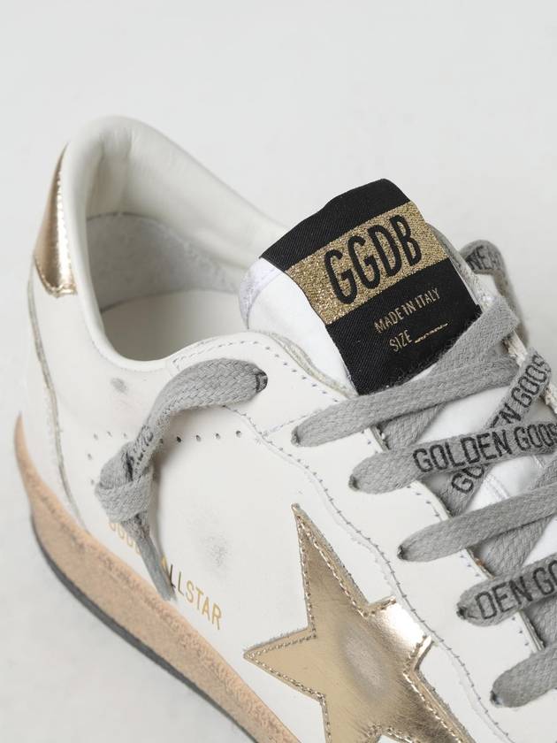 Women's Ballstar Leather Upper Laminate Star Heel Tab Low Top Sneakers Milk Gold - GOLDEN GOOSE - BALAAN 5