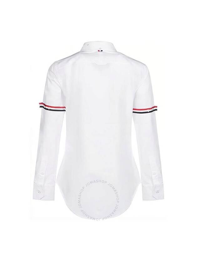 Women's RWB Stripe Detailed Buttoned Shirt White - THOM BROWNE - BALAAN 3