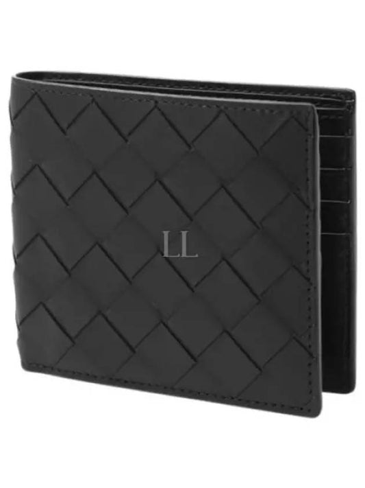 Intrecciato Leather Half Wallet Black - BOTTEGA VENETA - BALAAN 2