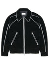 PIPED BLOUSON JACKET CORDUROY BLACK - ROLLING STUDIOS - BALAAN 1