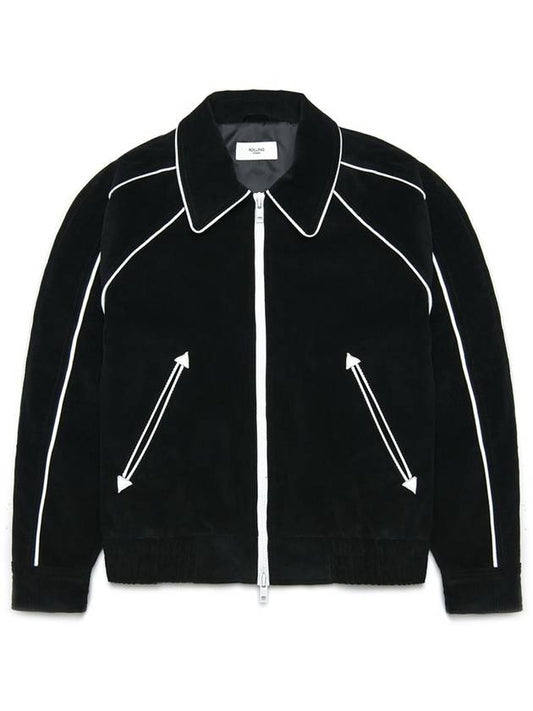 PIPED BLOUSON JACKET CORDUROY BLACK - ROLLING STUDIOS - BALAAN 1