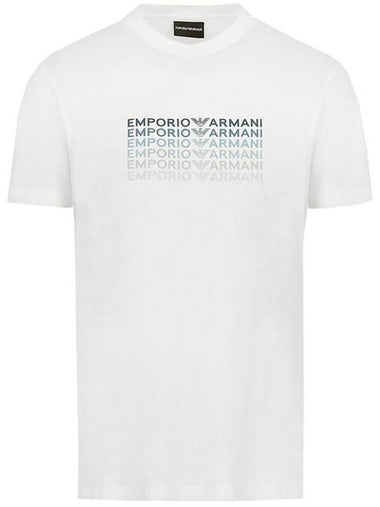 Logo Printing Short Sleeve T-Shirt White - EMPORIO ARMANI - BALAAN 1