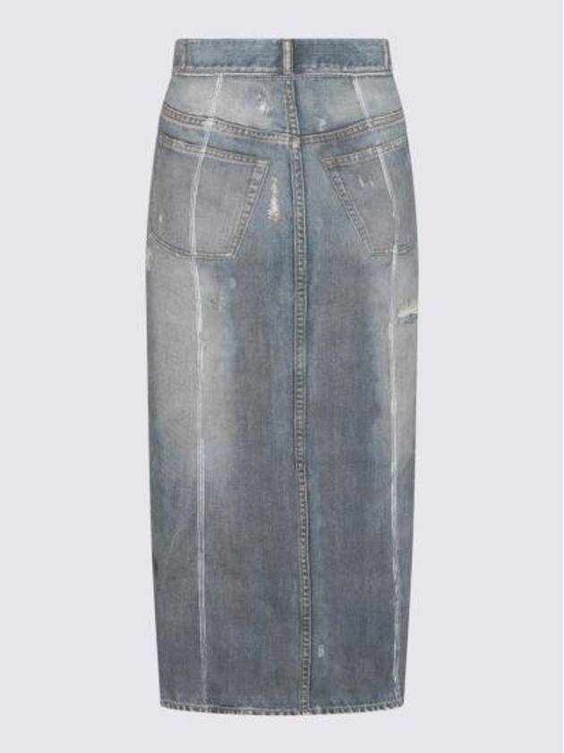 Print Rib Cotton Denim H-Line Skirt Blue - ACNE STUDIOS - BALAAN 5