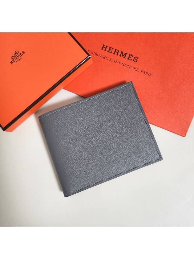 Citizen Twill Compact Wallet Evercolor Gris Meyer Bleu De France Bleu Saphir Grey - HERMES - BALAAN 3