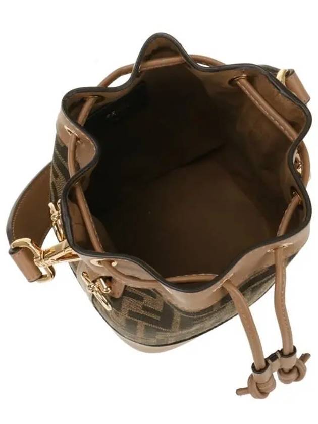 Mon Tresor FF Mini Fabric Bucket Bag Brown - FENDI - BALAAN 5