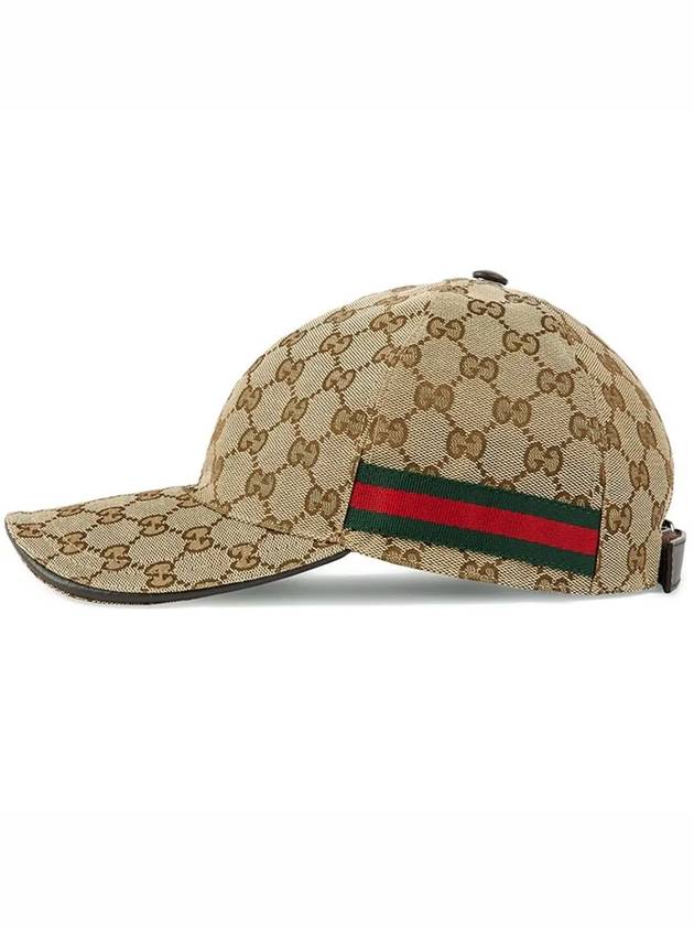 Original GG Web Supreme Canvas Baseball Ball Cap Beige Ebony - GUCCI - BALAAN 4