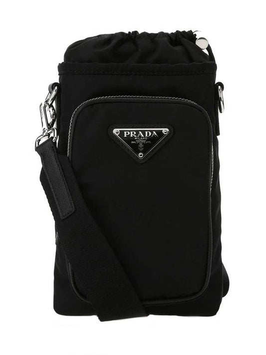 Triangle Logo Re-Nylon Cross Bag Black - PRADA - BALAAN 1