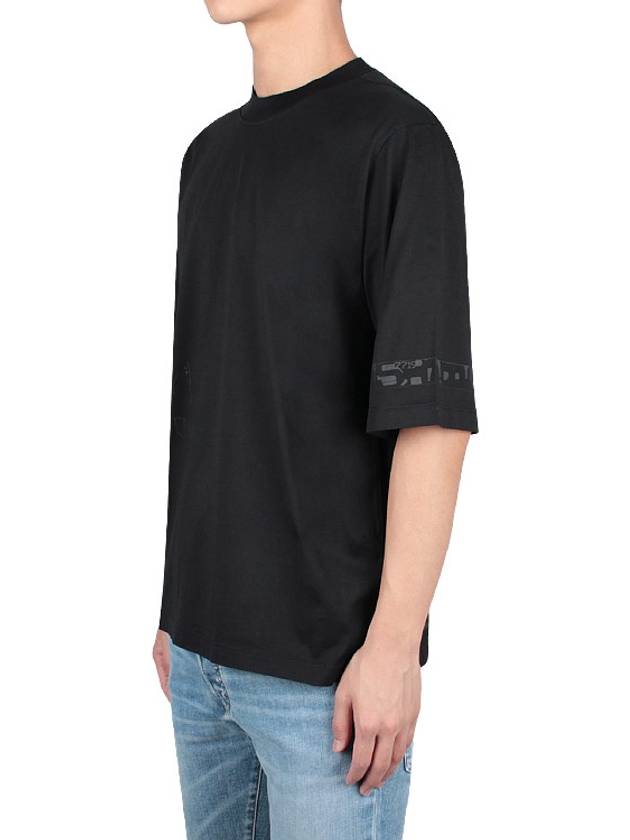 Graphic Print Short Sleeve T-shirt Black - STONE ISLAND - BALAAN 4