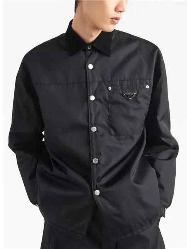 Re Nylon Long Sleeves Shirt Black - PRADA - BALAAN 3