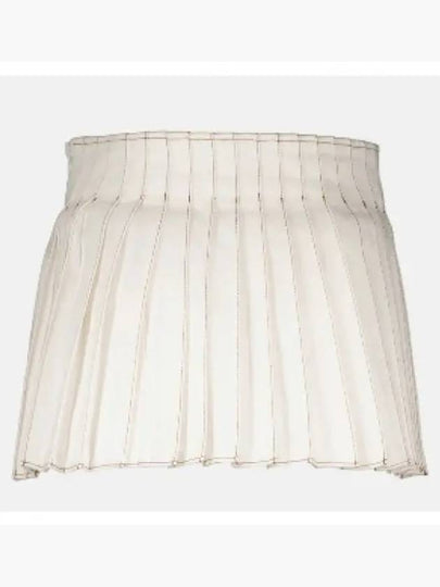 Mini Pleated Skirt White - AMI - BALAAN 2