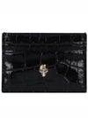 Skull Crocodile Leather Card Wallet Black - ALEXANDER MCQUEEN - BALAAN 2