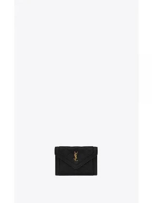 Gabi Quilted Card Wallet Black - SAINT LAURENT - BALAAN 2