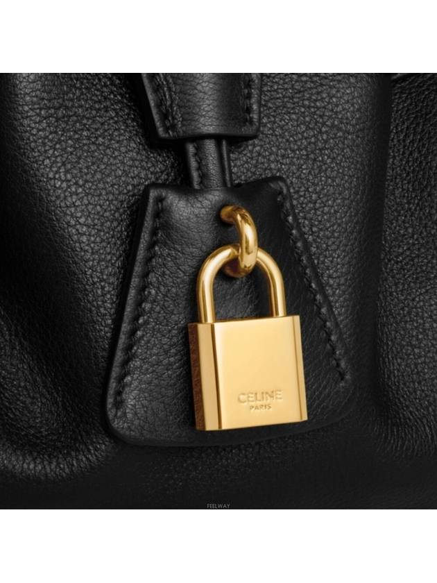 Medium Abbey Supple Calfskin Tote Bag Black - CELINE - BALAAN 4