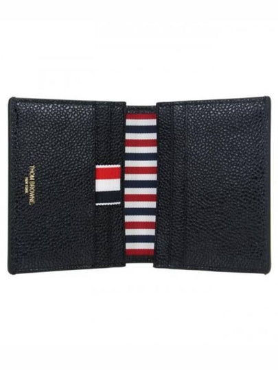 Debossed Pebble Card Wallet Black - THOM BROWNE - BALAAN 2