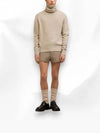 Heart Logo Cashmere Turtleneck Beige - AMI - BALAAN 4