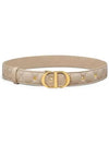 30MM Montaigne Cannage Calfskin Belt Powder Beige - DIOR - BALAAN 3