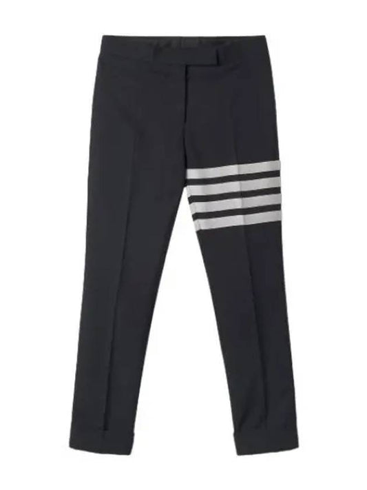 Plain weave diagonal pants navy - THOM BROWNE - BALAAN 1