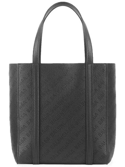 Everyday All Over Logo Leather Tote Back Black - BALENCIAGA - BALAAN 2