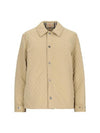 Check Reversible Quilted Jacket Beige - BURBERRY - BALAAN 1