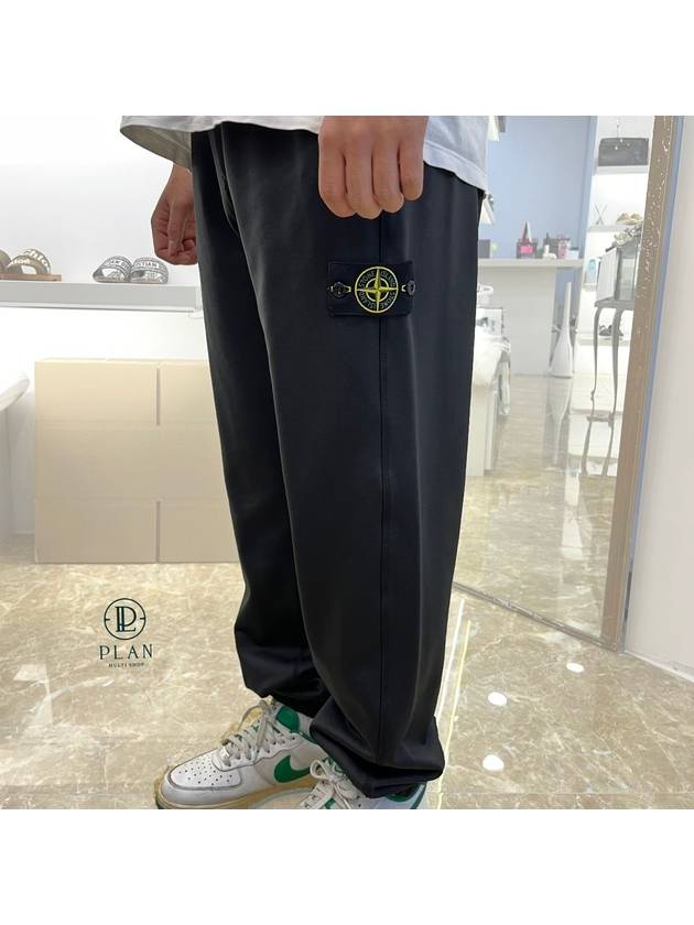 Wappen Patch Nylon Fleece Jogger Track Pants Black - STONE ISLAND - BALAAN 2