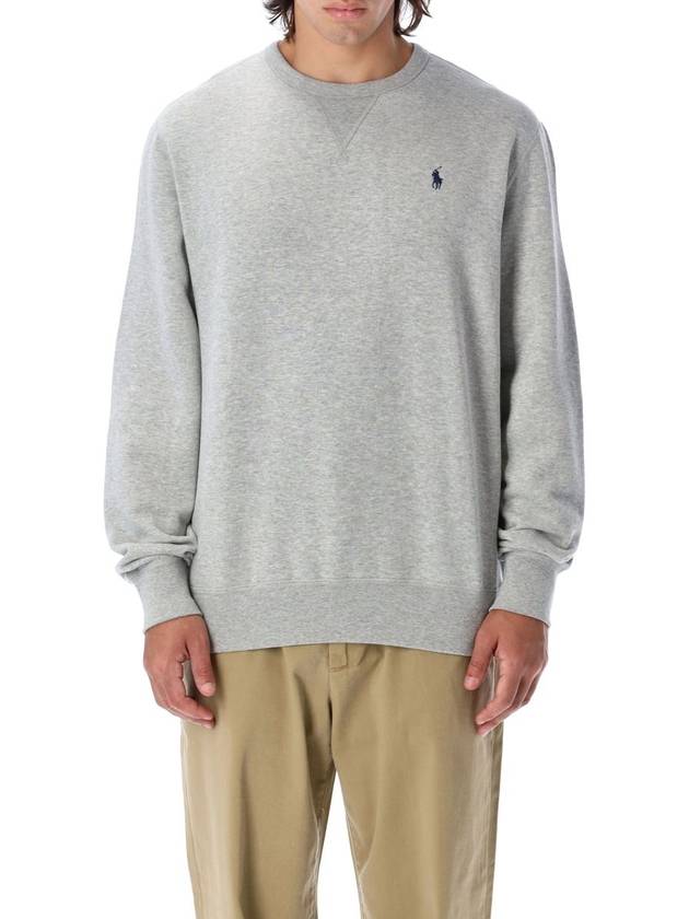 Embroidered Logo Pony Crew Neck Sweatshirt Grey - POLO RALPH LAUREN - BALAAN 2