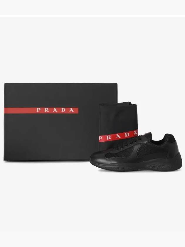 America's Cup Leather Low Top Sneakers Black - PRADA - BALAAN 5