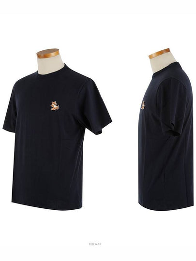 Chillax Fox Patch Classic Short Sleeve T-Shirt Navy - MAISON KITSUNE - BALAAN 2