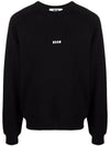 Micro Logo Print Cotton Sweatshirt Black - MSGM - BALAAN 1