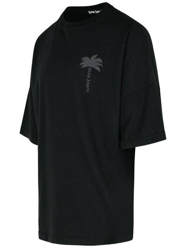 Palm Angels Black Cotton T-Shirt - PALM ANGELS - BALAAN 2