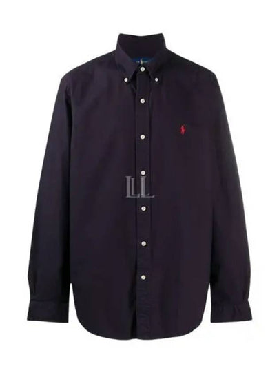 Embroidered Pony Logo Long Sleeve Shirt Navy - POLO RALPH LAUREN - BALAAN 2