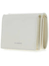 Logo Tri-Fold Leather Half Wallet White - JIL SANDER - BALAAN 3